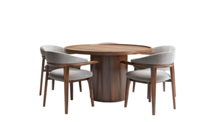 Table and chair on transparent background