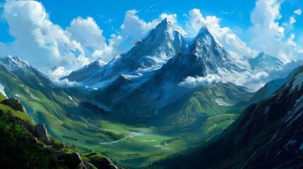 beautiful landscape with mountains