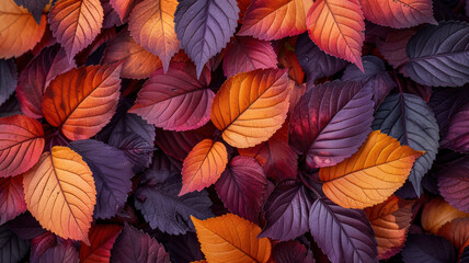 Fototapeta premium Autumn Leaves in Warm Shades.