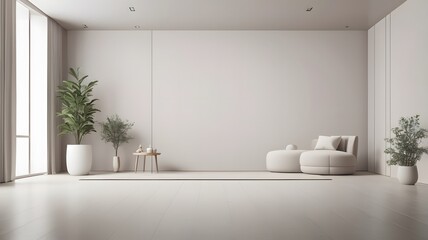 Empty area scene. Interior of living minimal style with empty space for products presentation or text for advertising. Generative AI 