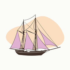 Obraz premium sailboat vector art illustration