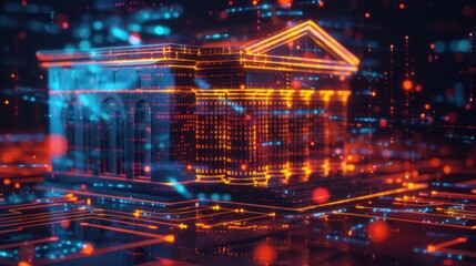 Obraz premium Digital Bank Building