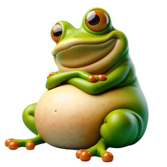 Obraz premium Adorable tropical clip art water frog illustration - colourful children wild picture for t-shirt