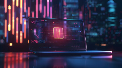 Privacy protect data and cybersecurity concepts. The two factor authentication laptop computer screen displays 2FA. Data protection with 2FA increases security. Log in with a username and password.