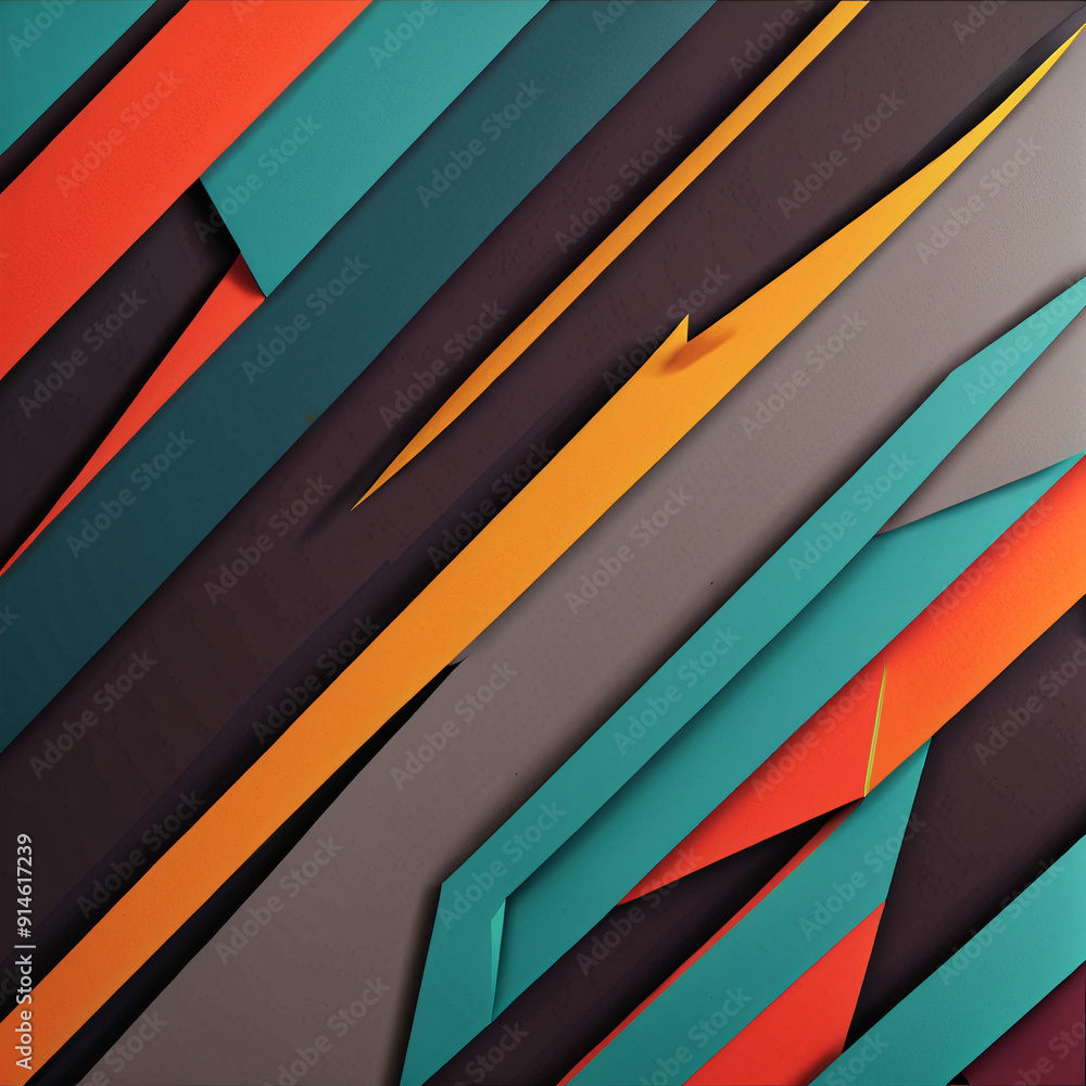 Poster a bold abstract design with sharp angles and contrasting colors