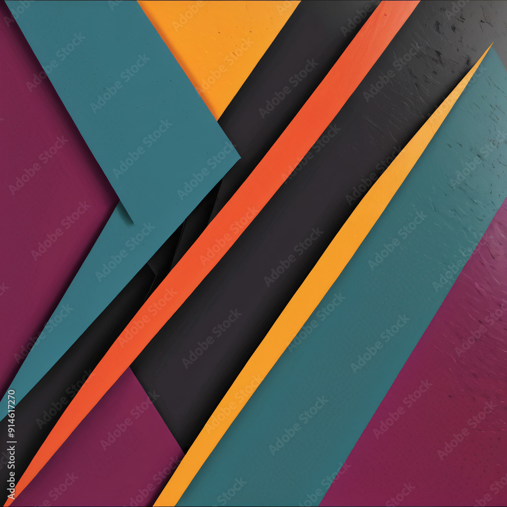 Poster a bold abstract design with sharp angles and contrasting colors