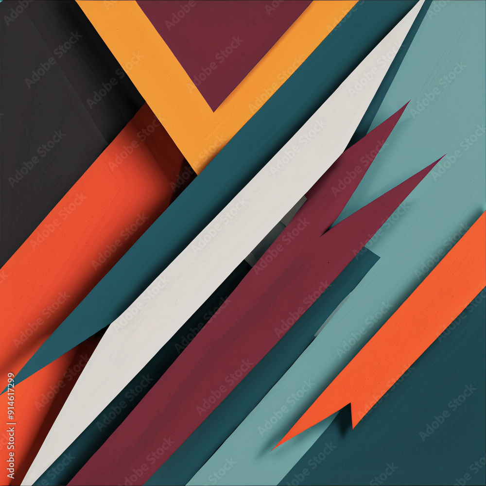 Poster a bold abstract design with sharp angles and contrasting colors