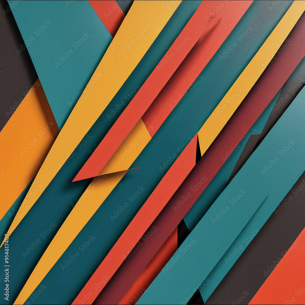 Poster a bold abstract design with sharp angles and contrasting colors