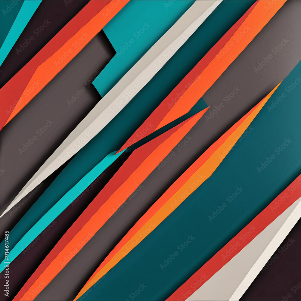 Poster a bold abstract design with sharp angles and contrasting colors