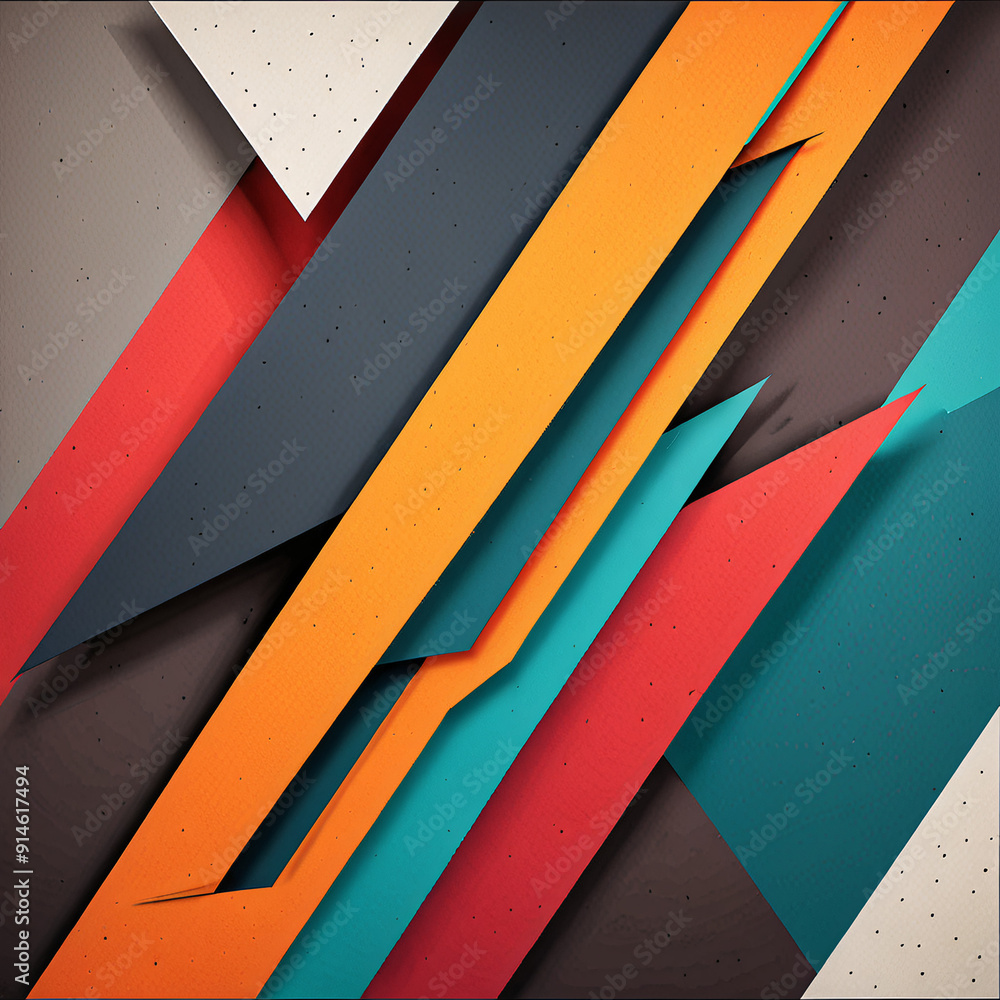 Poster a bold abstract design with sharp angles and contrasting colors