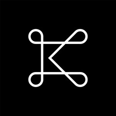 Letter K infinity line creative logo design