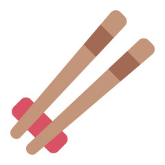 Chopstick icon, traditional Japanese eating utensils used for meals.