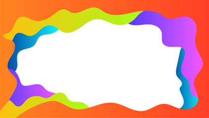 Colorful uneven organic gradient round frame. Festive card, postcard for text, poster.