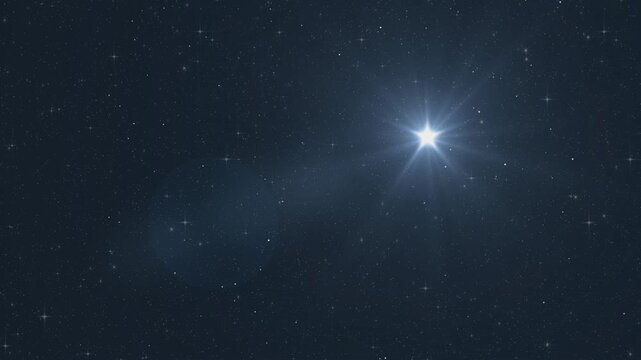 Sparkling  Bethlehem star and twinkling stars