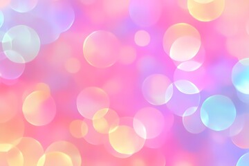 Fototapeta premium blurred bokeh background for a banner or advert, various circles in pastel pink colours, beautiful gentle abstraction