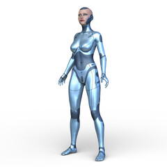 女性サイボーグ　3DCGレンダリング