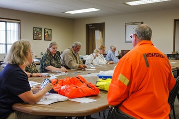 Community Members Engaging in Emergency Preparedness Training at Local Meeting Room During Afternoon Session