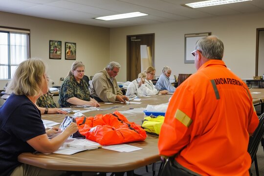 Community Members Engaging in Emergency Preparedness Training at Local Meeting Room During Afternoon Session