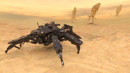 戦闘ロボット　3DCGレンダリング