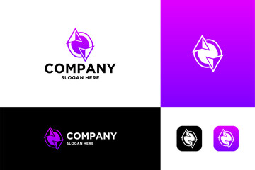 navigation letter n logo design vector