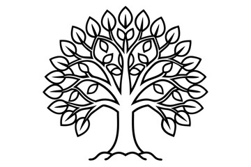 Obraz premium Tree of life logo icon. Botanic plant nature symbol. Circle tree logo design, Tree branch with leaves logo sign. Vector illustration 