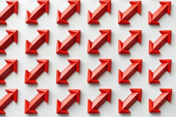 Vibrant echo of red arrow pattern leading through captivating design