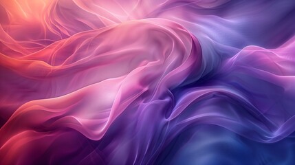 Obraz premium Abstract Colorful Fabric Waves Flowing Together in Soft Light During Evening Hours