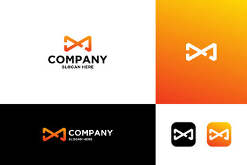 infinity sign with arrow logo design