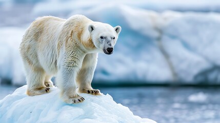 Fototapeta na wymiar Polar Bear Standing on an Iceberg in the Arctic