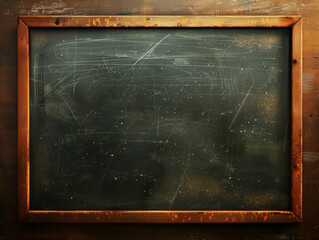 Vintage Wooden Framed Chalkboard with Chalk Marks