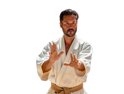 A martial artist in a fighting stance