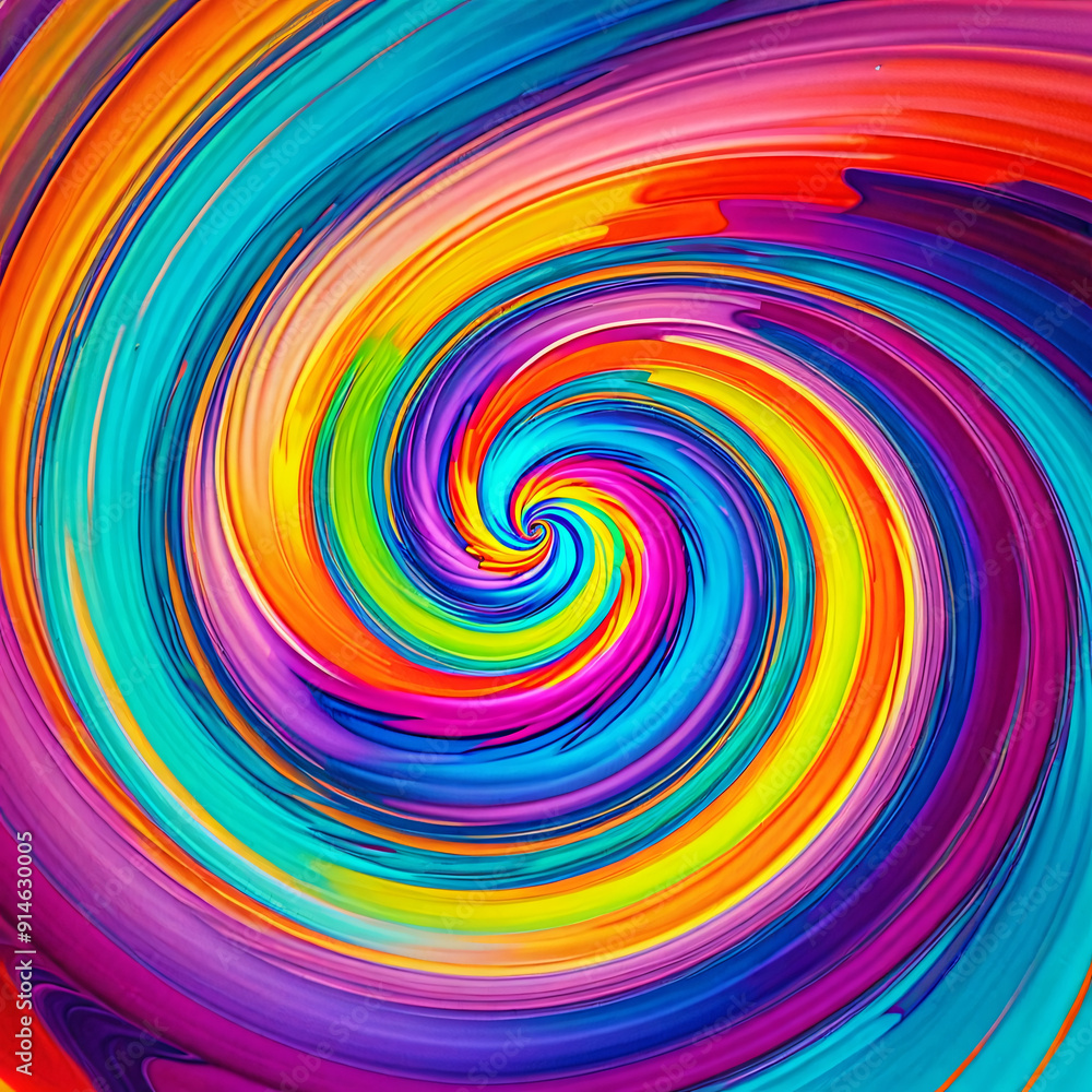 Poster a swirling vortex of vibrant colors in an abstract pattern