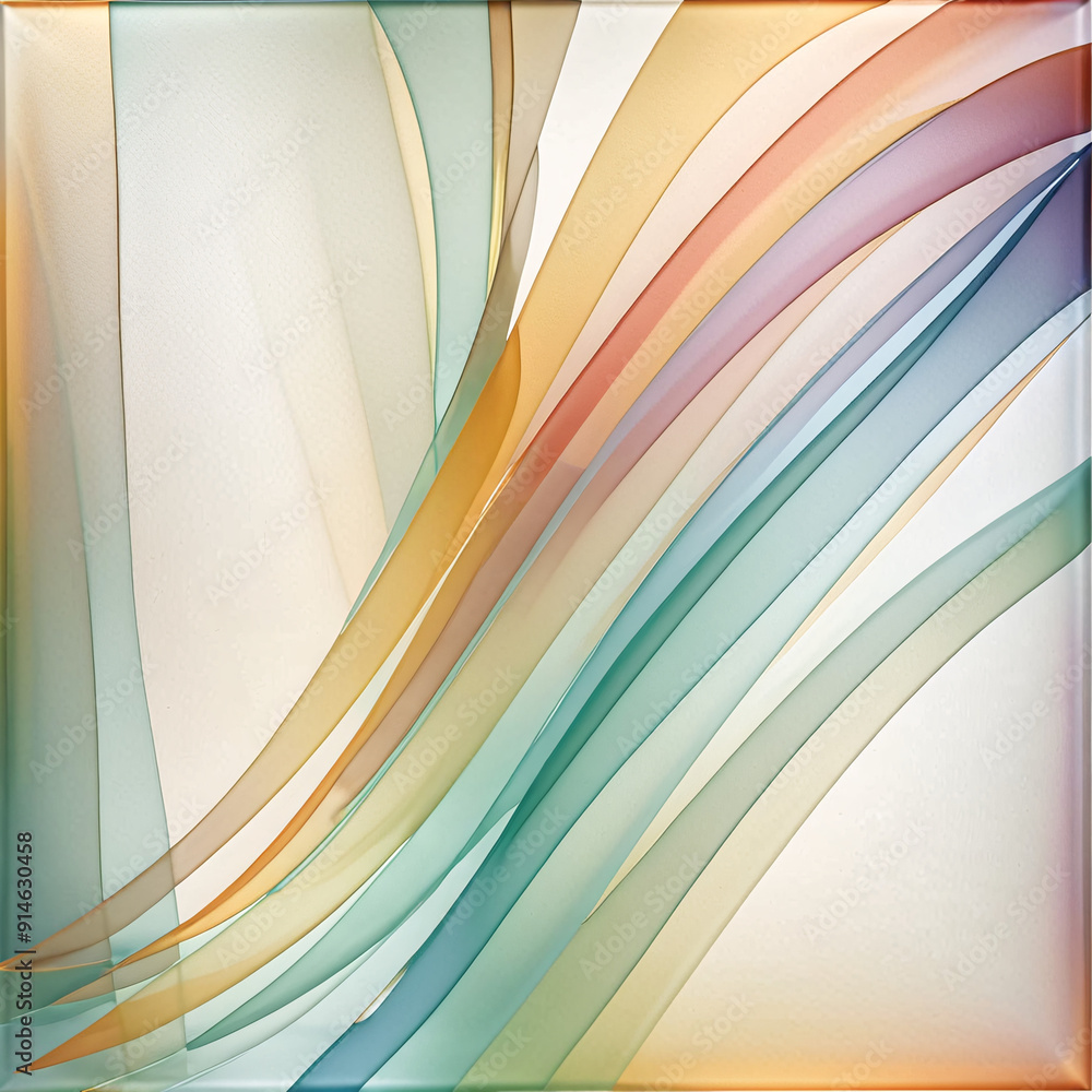 Poster an abstract design featuring layers of translucent colors and soft edges