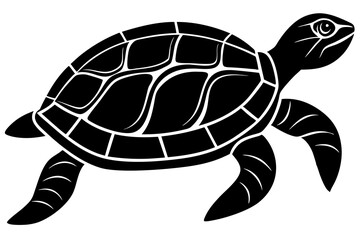 Turtle Silhouette, turtle marine animal icon, silhouettes of sea turtle
