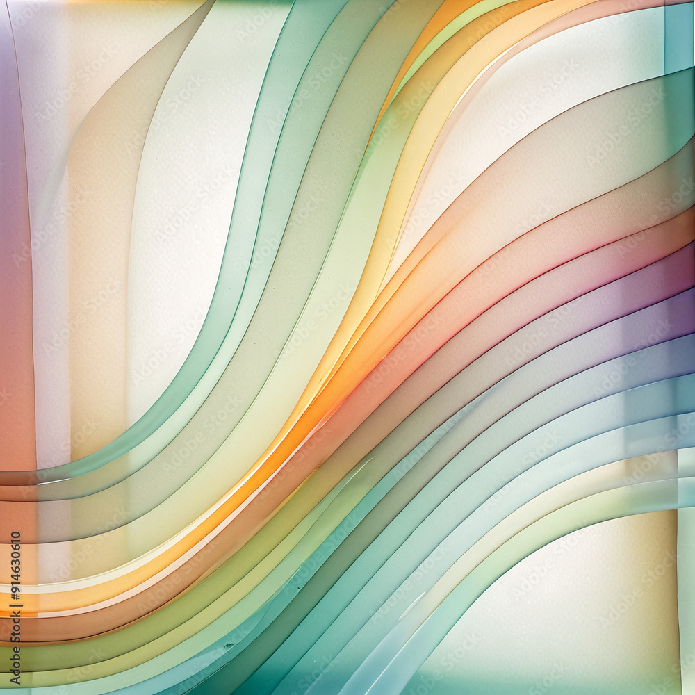 Poster an abstract design featuring layers of translucent colors and soft edges