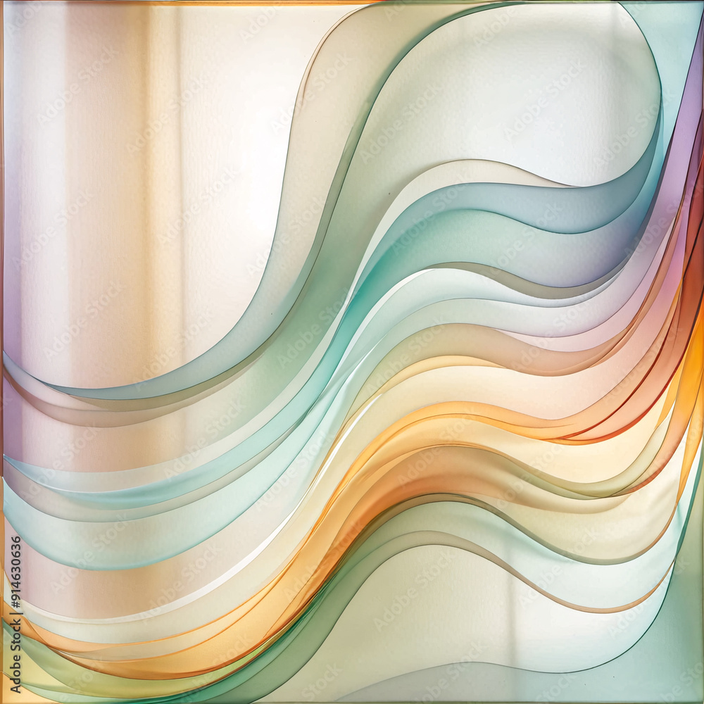 Poster an abstract design featuring layers of translucent colors and soft edges