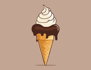 Ice cream with chocolate
