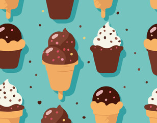 Ice cream with chocolate
