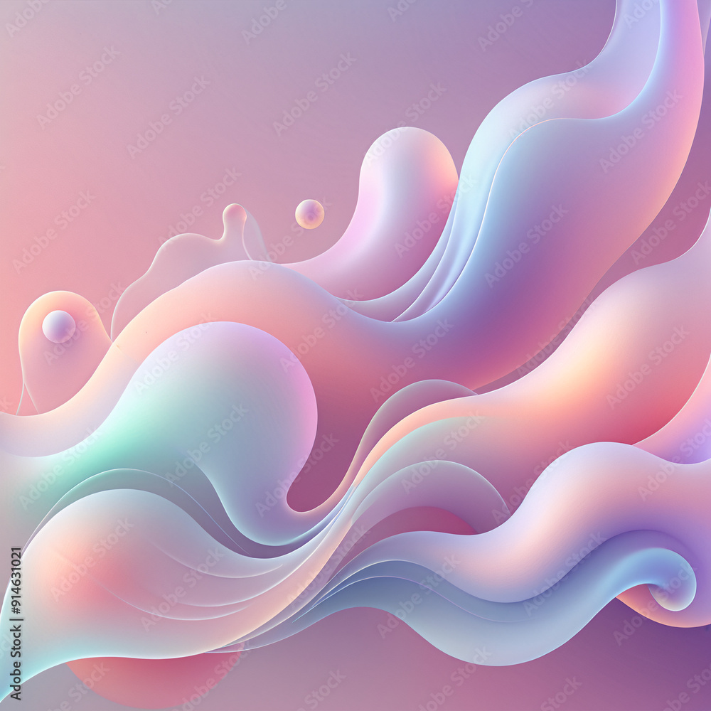 Poster an ethereal abstract design with soft gradients and dreamy shapes