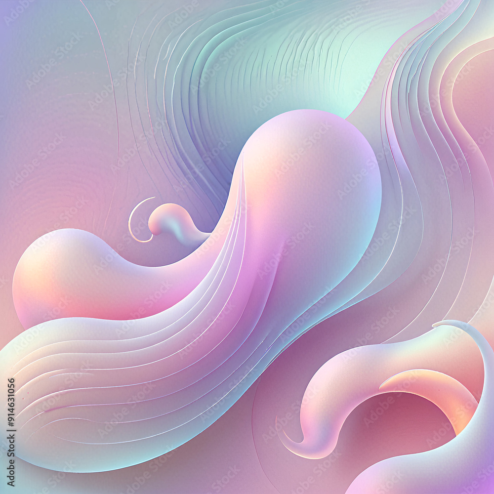 Aufkleber an ethereal abstract design with soft gradients and dreamy shapes