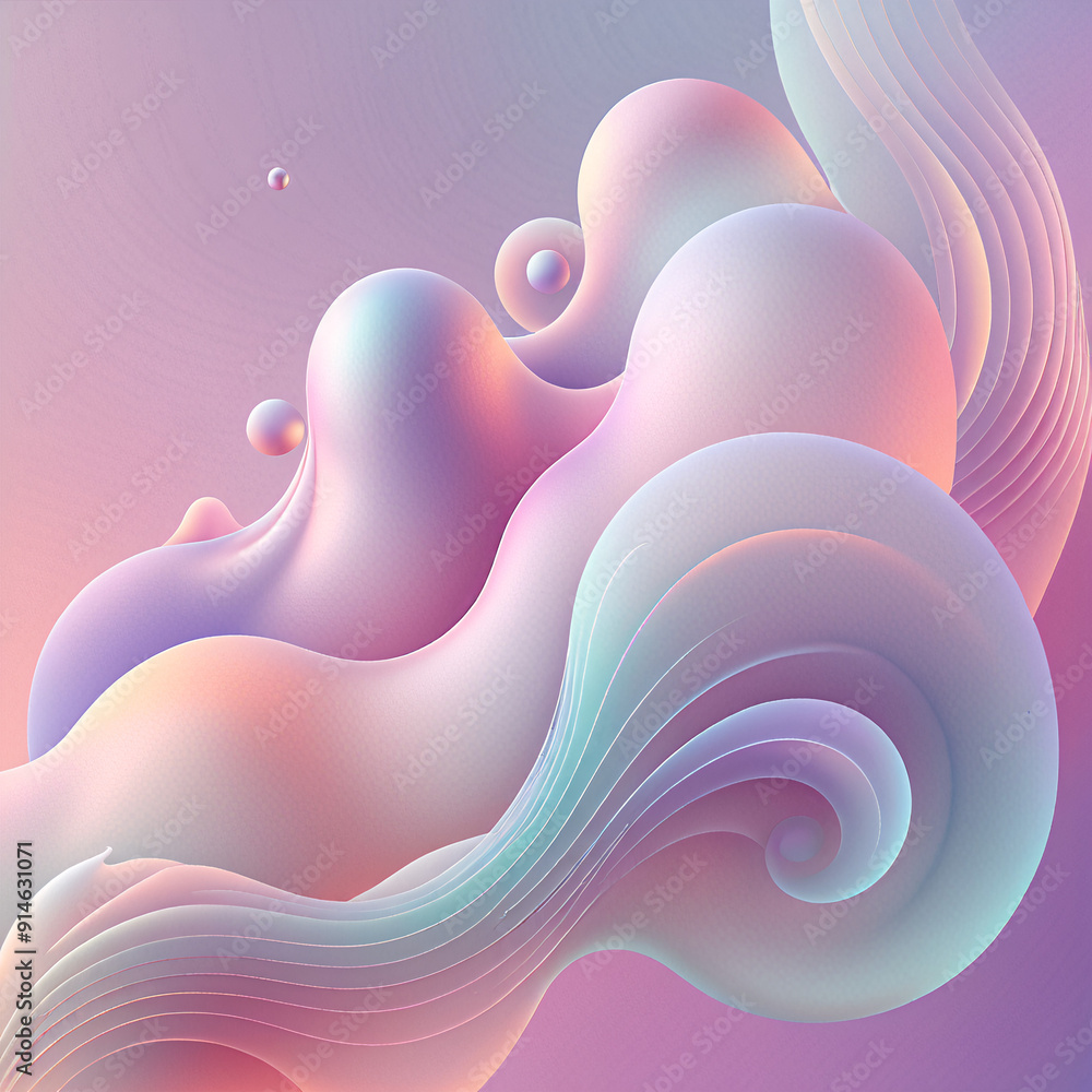 Aufkleber an ethereal abstract design with soft gradients and dreamy shapes