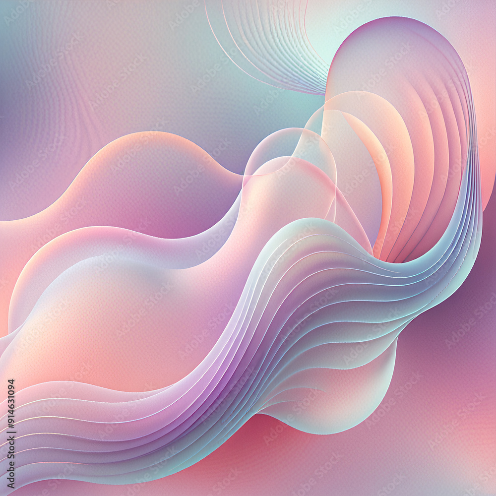 Poster an ethereal abstract design with soft gradients and dreamy shapes