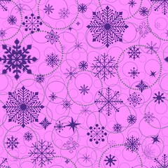 Christmas ice scribble seamless snowflakes pattern for wrapping paper