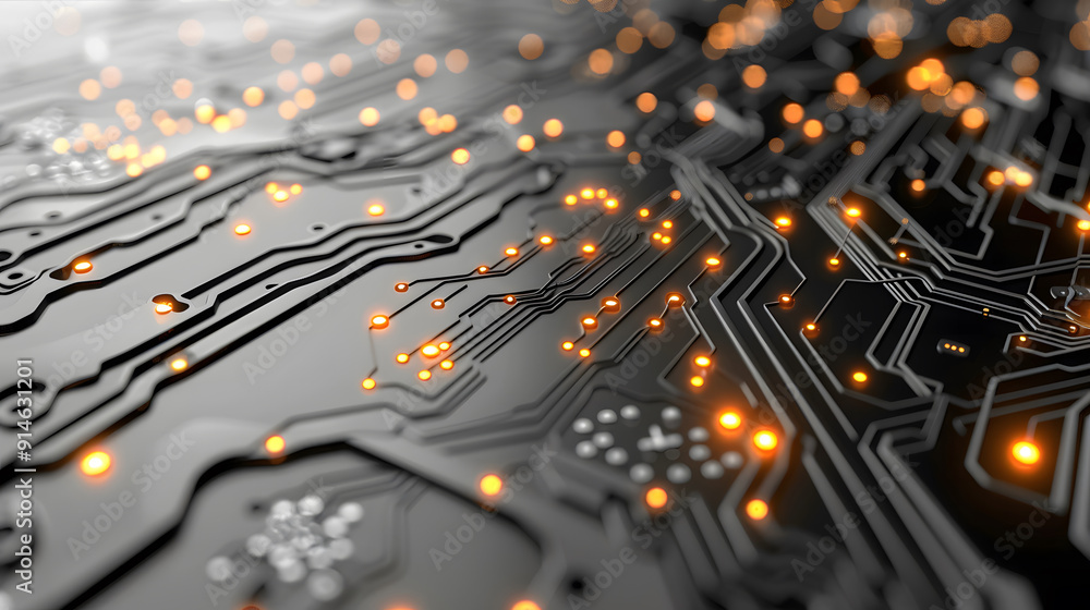 Poster technology black circuit diagram concept.high-tech circuit board connection system.vector abstract t
