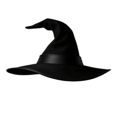 black witch hat isolated on transparent png