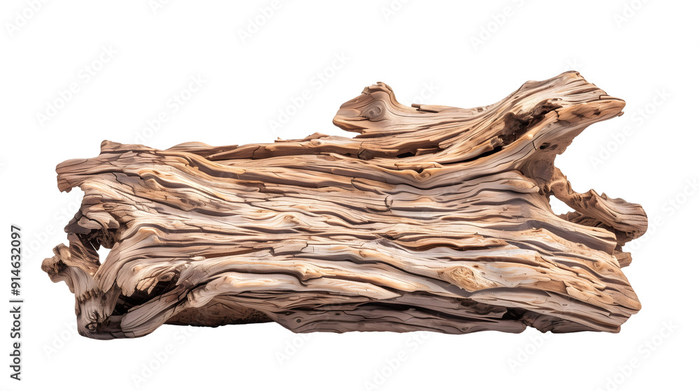 Poster driftwood nature art object with unique patterns and textures. an elegant display of natural wood el