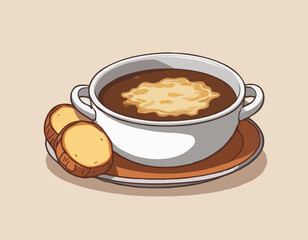 Soupe a l'oignon. Traditional French Onion Soup