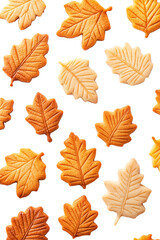 Leaf shaped cookies, top view