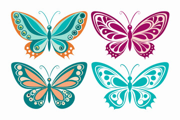 Elegant Butterfly Design Set - 4 Unique Styles