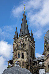 Aachen Cathedral (Aachener Dom) - Roman Catholic church in Aachen, Germany. Aachen Cathedral is one of the oldest cathedrals in Europe (from 796), main Aachen's landmark and a cultural heritage.
